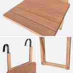 Tavolino in legno per balcone, quadrato, pieghevole, regolabile in altezza Photo5