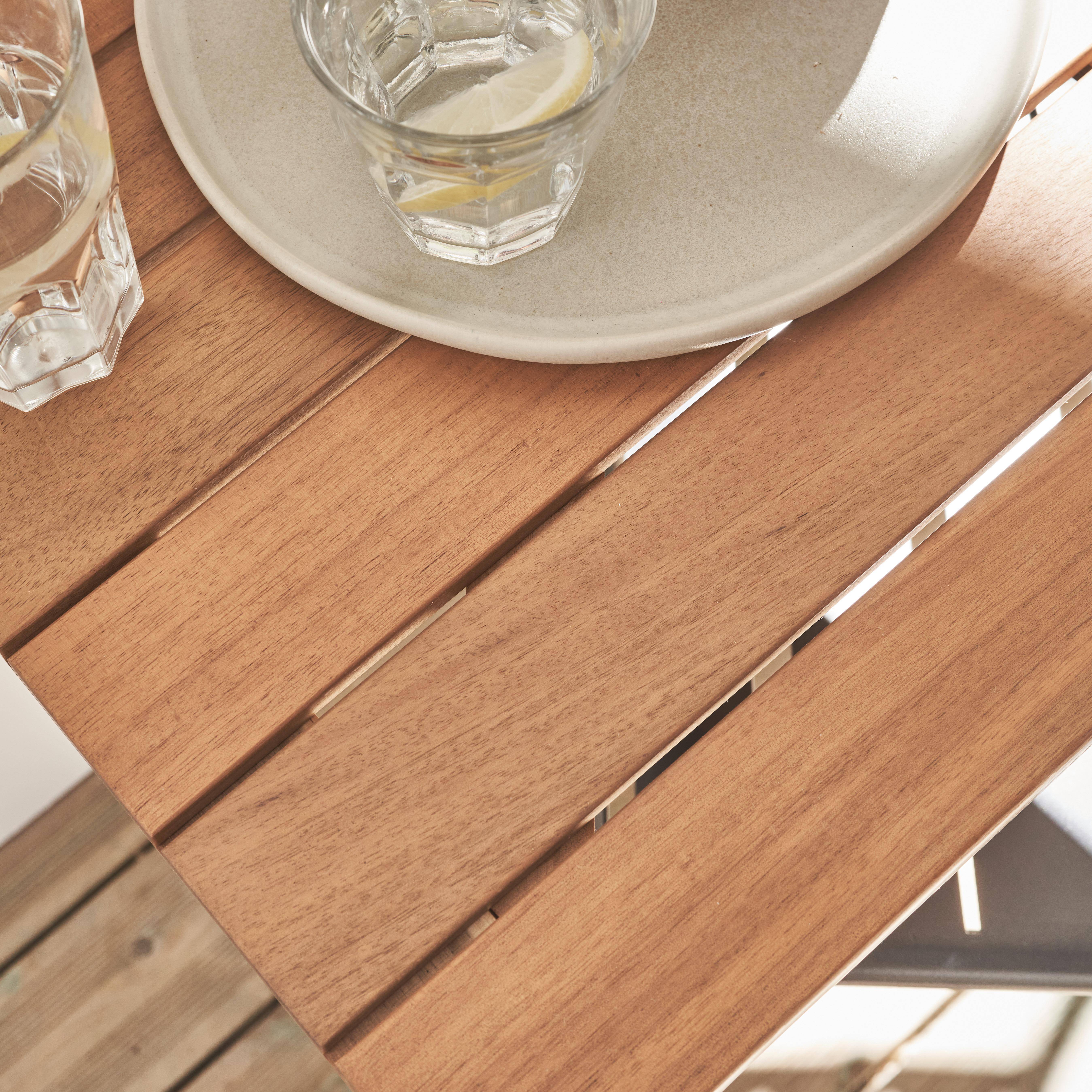 Table d'appoint en bois pour balcon, carrée, rabattable, hauteur ajustable  Photo3