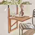 Tavolino in legno per balcone, quadrato, pieghevole, regolabile in altezza Photo1
