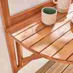 Tavolino in legno per balcone, semirotondo, pieghevole, regolabile in altezza Photo3