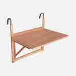 Tavolino in legno per balcone, rettangolare, pieghevole, regolabile in altezza Photo4