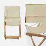 2er Set beigefarbene Liegestühle aus Eukalyptusholz, zusammenklappbar, gepolsterte Sitzfläche - Vigo Photo7
