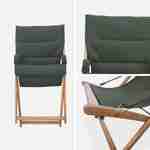 2er Set khaki Liegestühle aus Eukalyptusholz, zusammenklappbar, gepolsterte Sitzfläche - Vigo Photo6