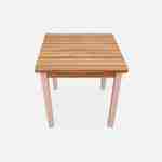 Mesa infantil de madera de acacia FSC, rosa, para interior y exterior, con 2 sillas Photo5