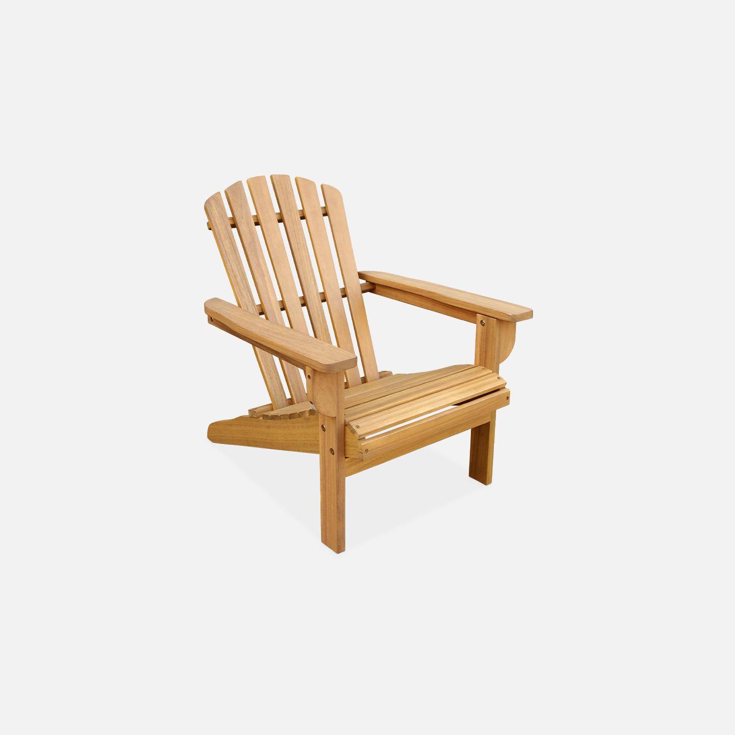 Adirondack acacia wood armchair for children, light teak colour,sweeek,Photo4