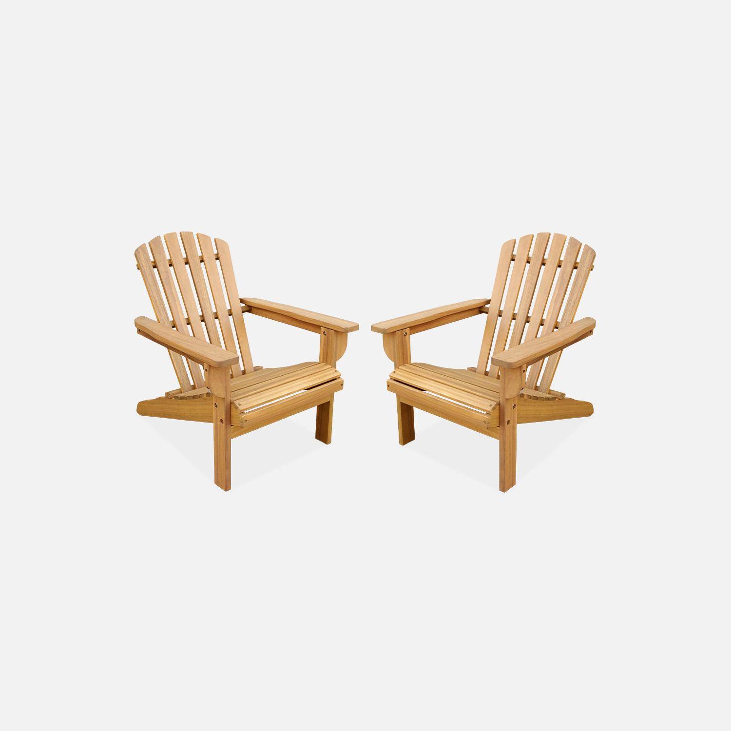 Set of 2 Adirondack acacia wood armchairs for children, light teak colour,sweeek,Photo4