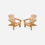 Lot de 2 fauteuils en bois d'acacia Adirondack pour enfant, salon de jardin enfant couleur teck clair  Photo4
