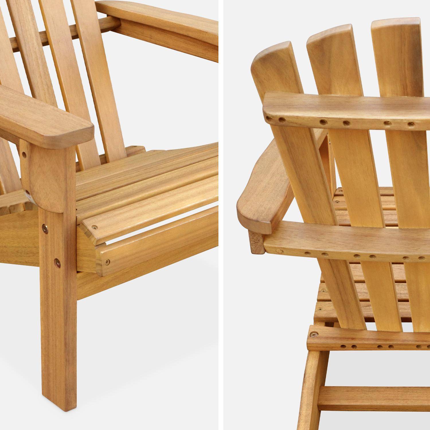 Set of 2 Adirondack acacia wood armchairs for children, light teak colour,sweeek,Photo7
