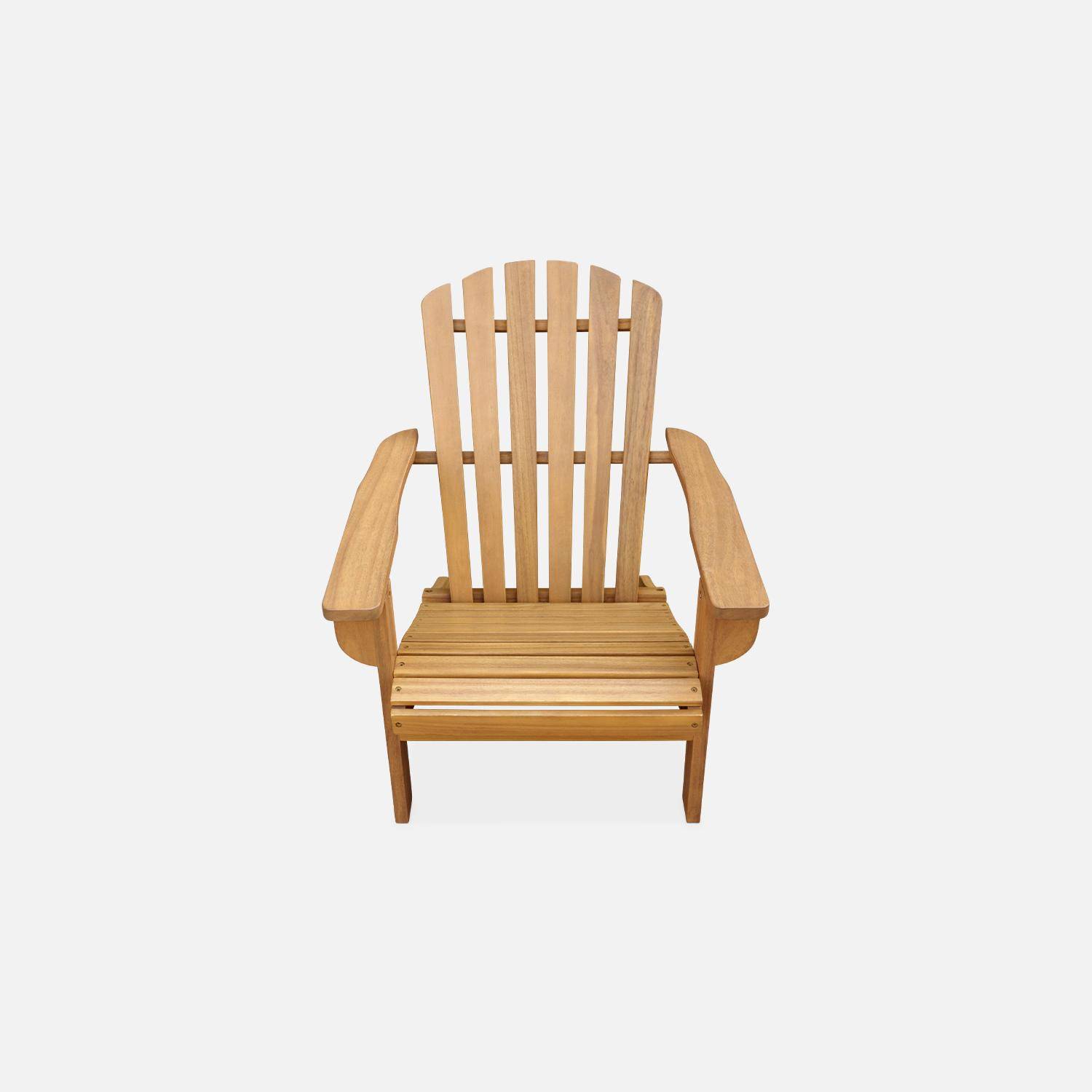 Set of 2 Adirondack acacia wood armchairs for children, light teak colour,sweeek,Photo5