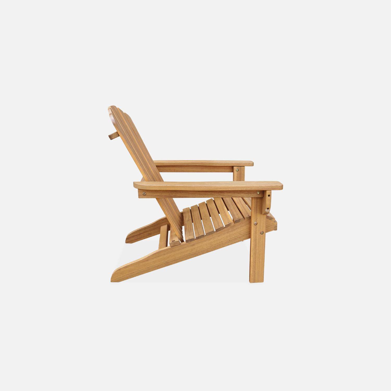 Set of 2 Adirondack acacia wood armchairs for children, light teak colour,sweeek,Photo6
