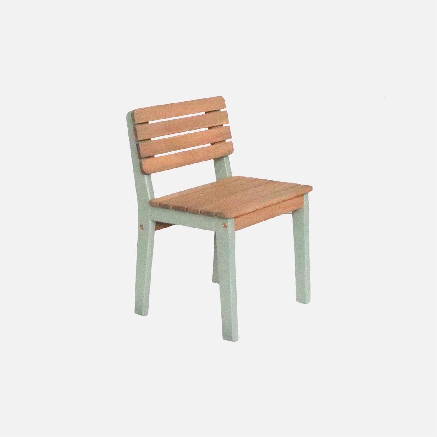 Set of 2 children's wooden chair, Caroline, Sage Green, 29x31.5x53 cm Photo3