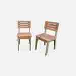  Lot de 2 chaises en bois d'acacia FSC pour enfant, vert de gris, intérieur / extérieur  Photo3