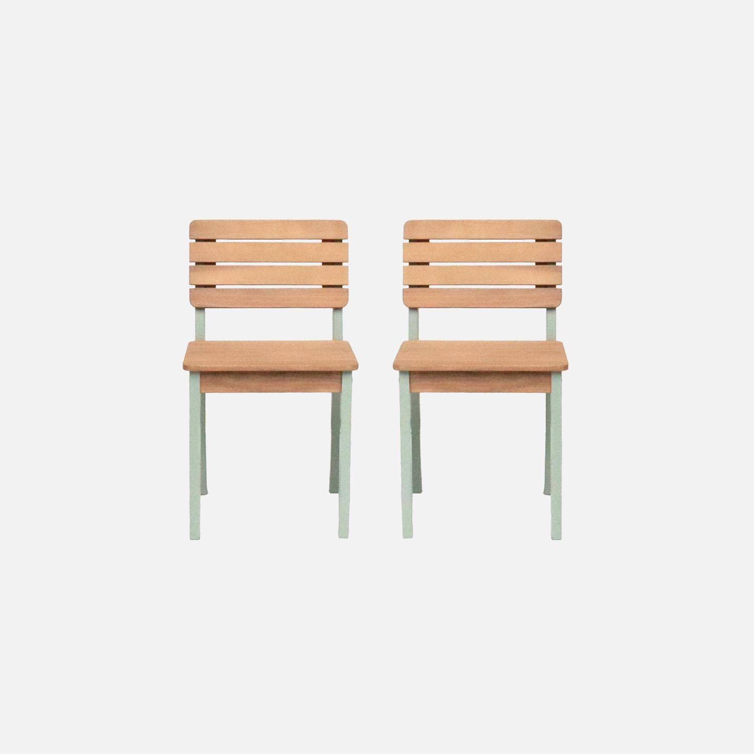 Set of 2 children's wooden chair, Caroline, Sage Green, 29x31.5x53 cm Photo2