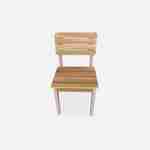  Lot de 2 chaises en bois d'acacia FSC pour enfant, salon de jardin enfant rose, intérieur / extérieur  Photo4