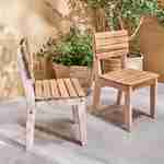  Conjunto de 2 cadeiras de madeira de acácia FSC para crianças, cor-de-rosa, interior/exterior Photo1