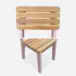  Lot de 2 chaises en bois d'acacia FSC pour enfant, salon de jardin enfant rose, intérieur / extérieur  Photo6
