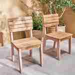  Lot de 2 chaises en bois d'acacia FSC pour enfant, rose, intérieur / extérieur  Photo2