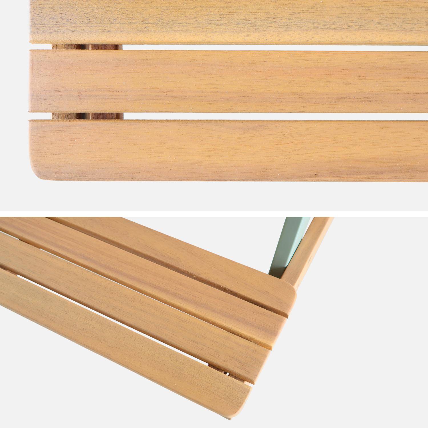 Acaciahouten picknicktafel voor kinderen, 2 plaatsen, kleur licht teak en grijsgroen Photo6