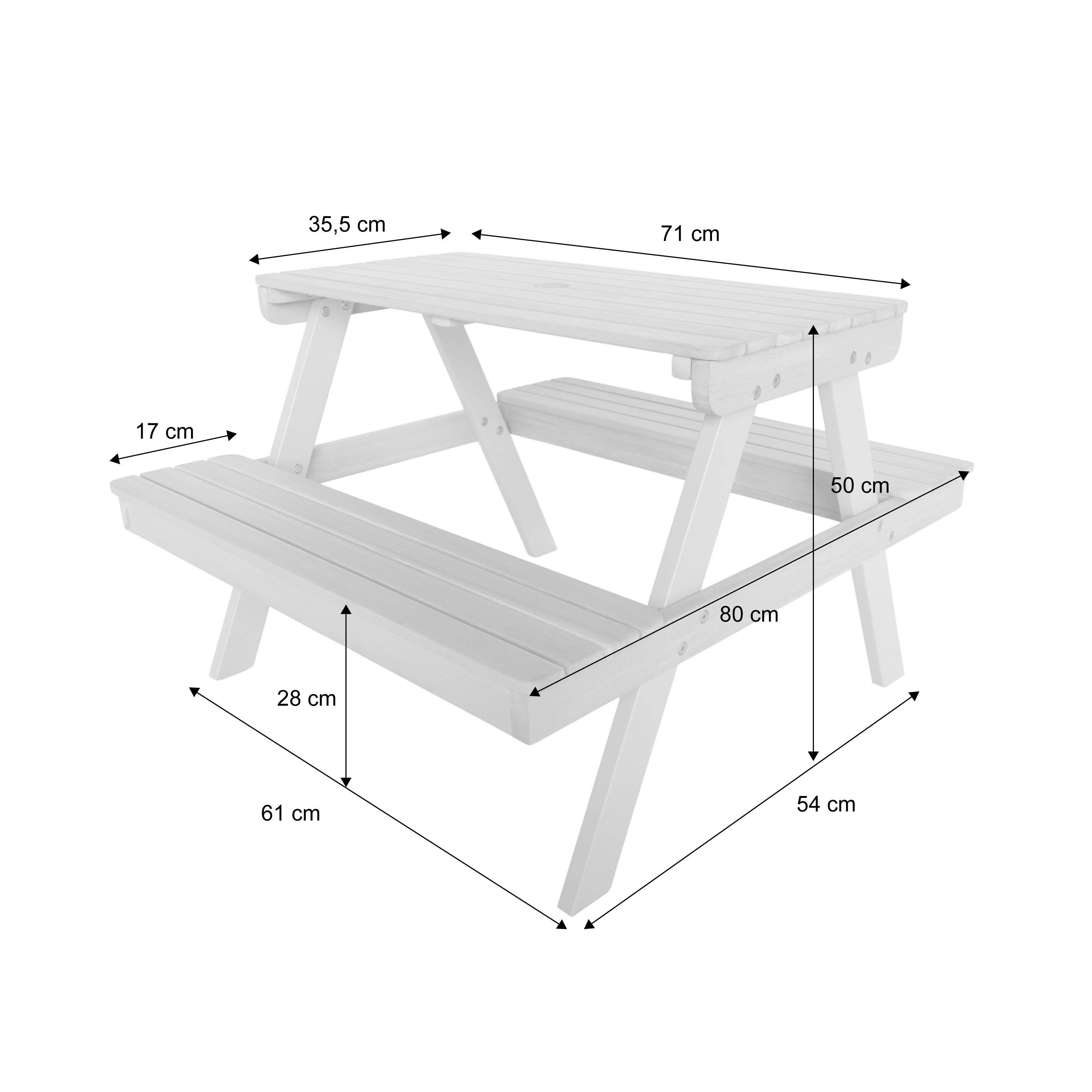 2-seater wooden picnic table for children, Sage Green | sweeek