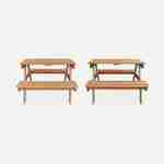 Acacia wood picnic table for children, 2 places, colour light teak and grey green Photo6