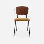 2er Set Stühle mit strukturiertem Bouclé-Sitz in senfgelb, Rückenlehne aus gebogenem Pappelholz, Beine aus mattschwarzem Metall Photo5