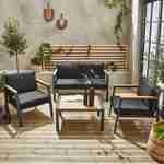  4-seater garden set aluminium and polywood, black and grey Photo2