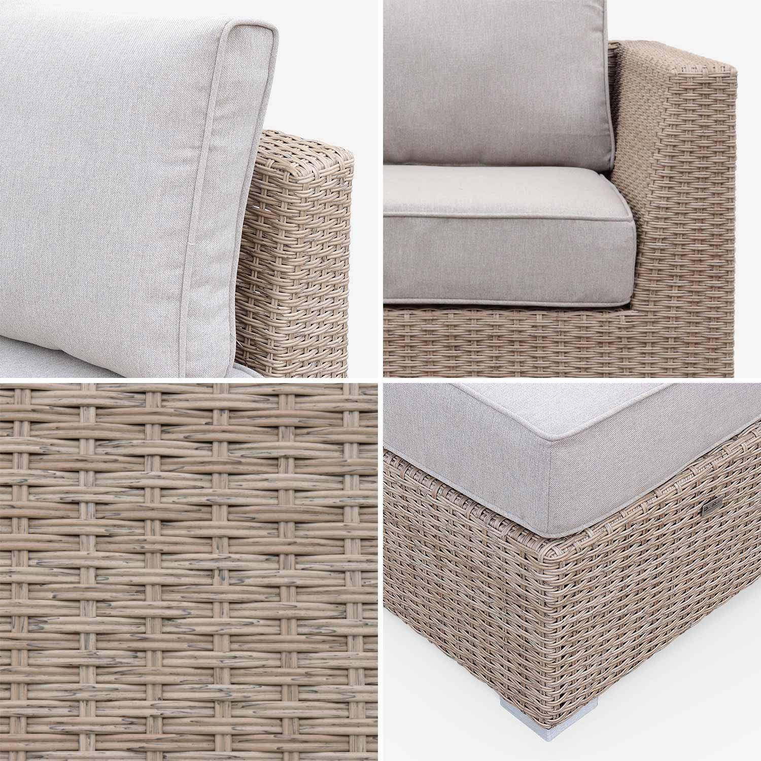 Premium round woven resin garden sofa set XXL – VERONA – Natural wicker style resin, beige cushions – 12 to 14 seats Photo8