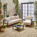 Modulares Gartenlounge Set VELLETRI, Aluminium, Polyrattan, Kissen beige, 5 Sitzplätze  Photo4