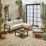 Salon de jardin VELLETRI, beige, aluminium, résine tressée, 5 places L68 x P74 x H63/76cm  Photo3