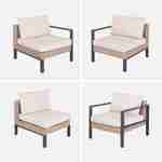 Modulares Gartenlounge Set VELLETRI, Aluminium, Polyrattan, Kissen beige, 5 Sitzplätze  Photo7