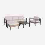 Conjunto de muebles de jardín VELLETRI, beige, aluminio, resina tejida, 5 plazas W68 x D74 x H63/76cm Photo5