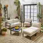 Conjunto de mobiliário de jardim VELLETRI, bege, alumínio, resina tecida, 5 lugares L68 x P74 x A63/76cm Photo2