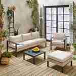 Conjunto de mobiliário de jardim VELLETRI, bege, alumínio, resina tecida, 5 lugares L68 x P74 x A63/76cm Photo1