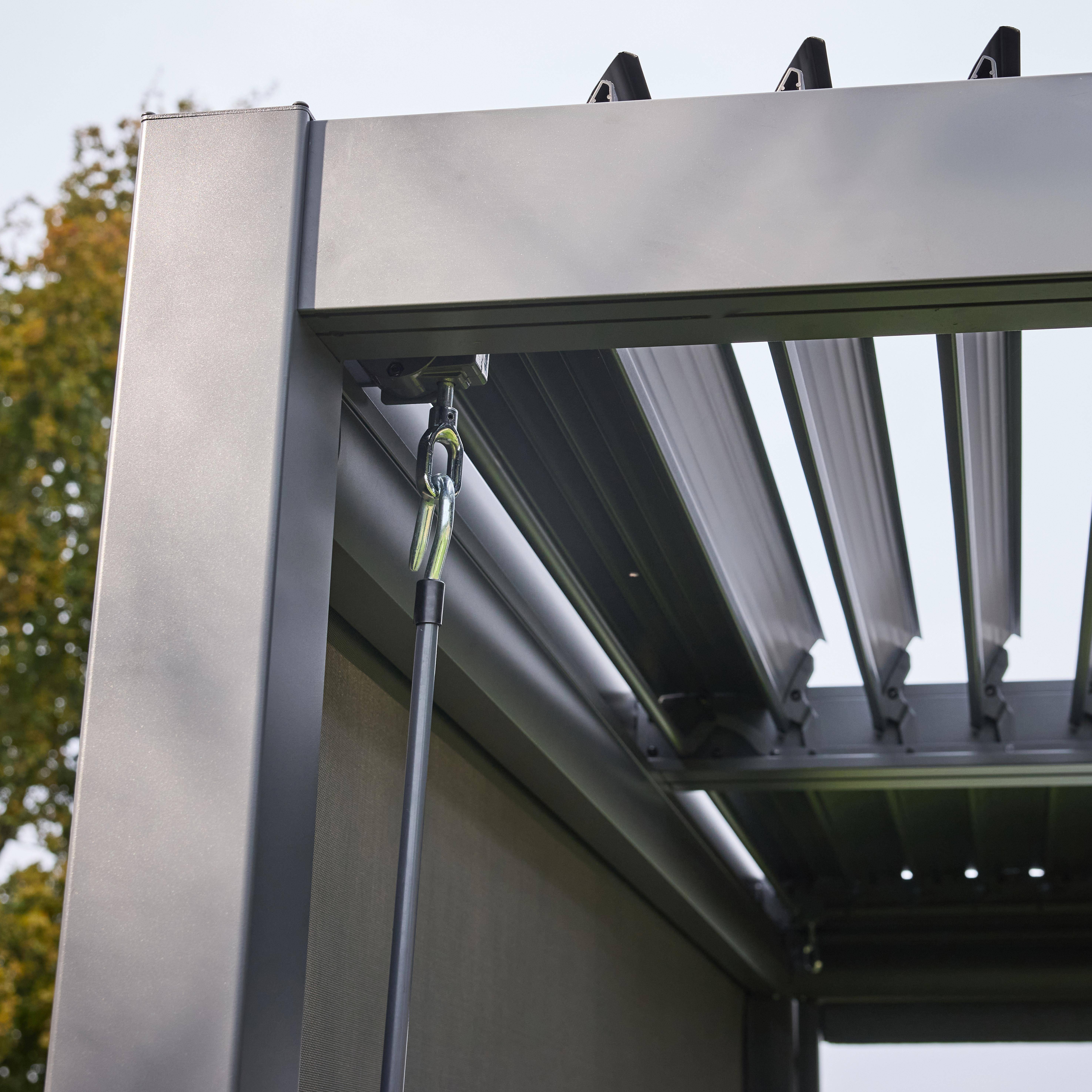 Pergola met lamellendak, staal en alminium, verstelbare lamellen, 3x4m antraciet - Palace Photo5