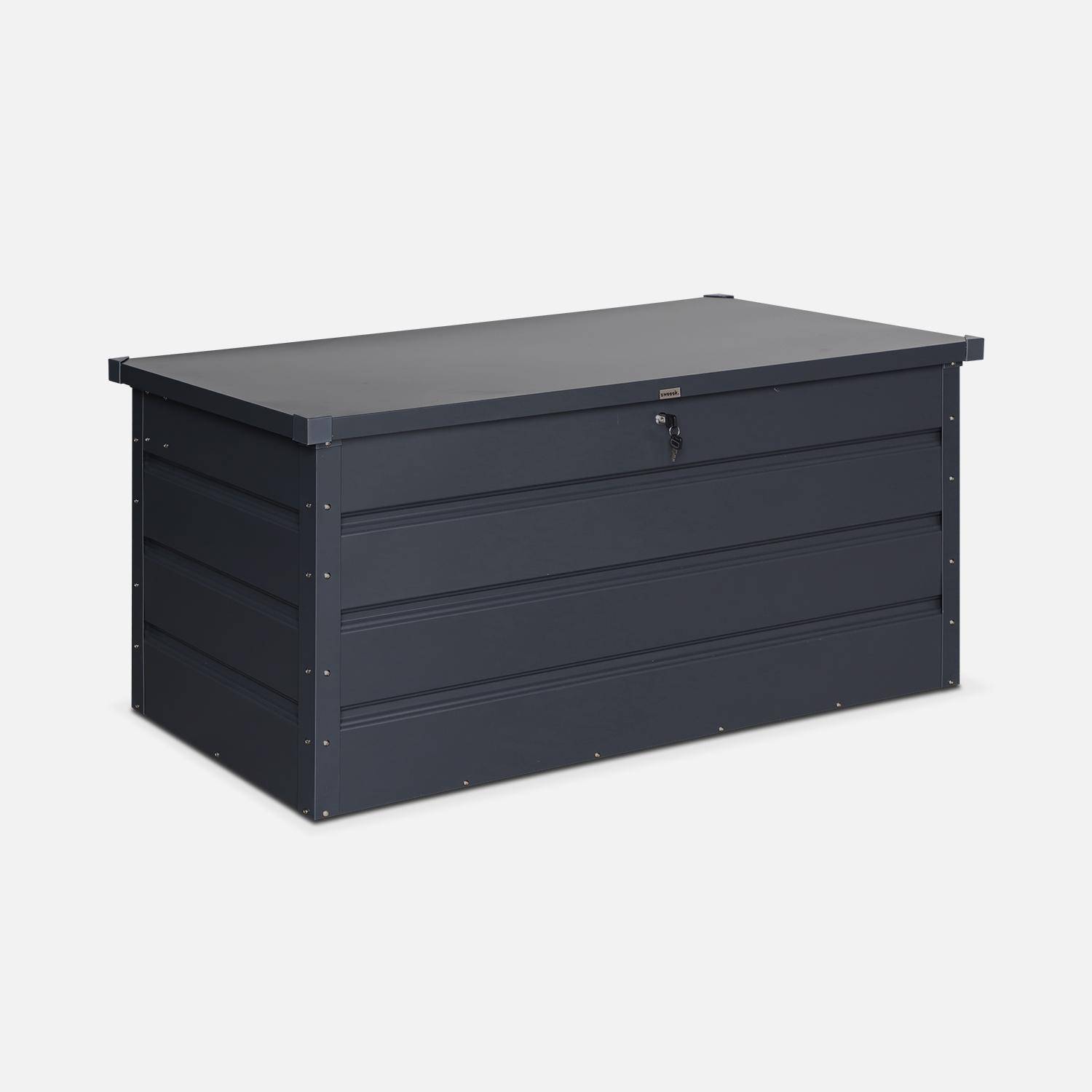 Gartentruhe aus Metall 385 L. Anthrazit