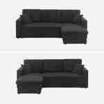 3-seater reversible black corner sofa bed with storage box, black L219xD81xH68cm, IDA Photo6