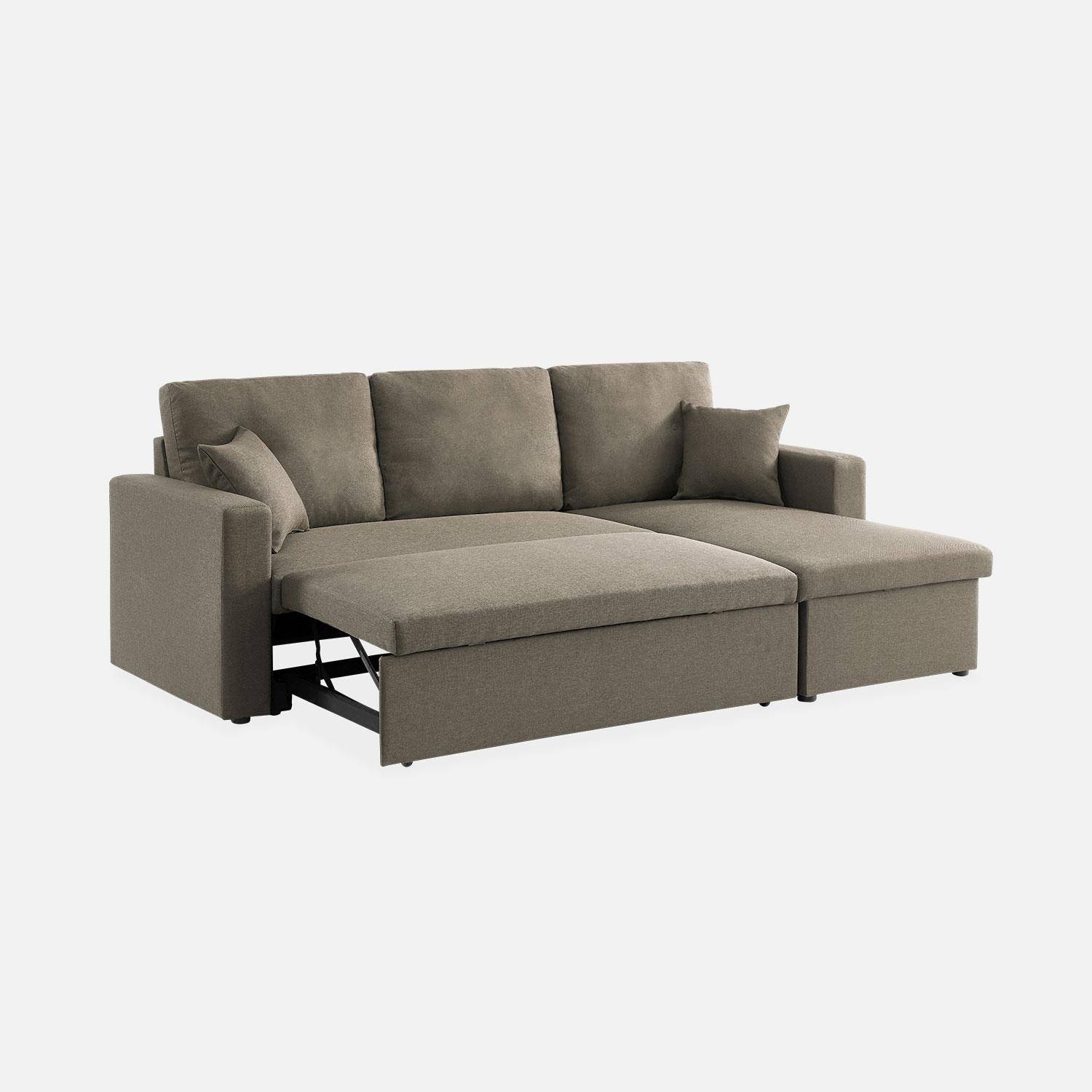 3-seater reversible brown corner sofa bed with storage box, brown, L219xD81xH68cm, IDA,sweeek,Photo9