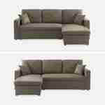 3-seater reversible brown corner sofa bed with storage box, brown, L219xD81xH68cm, IDA Photo7