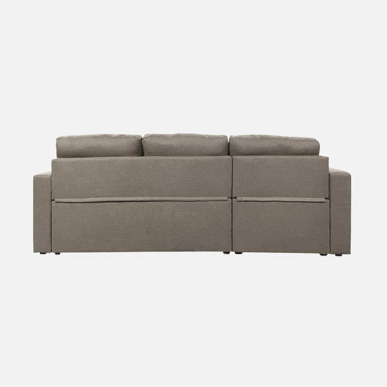 3-seater reversible brown corner sofa bed with storage box, brown, L219xD81xH68cm, IDA,sweeek,Photo6