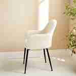 Boucle armchair with metal legs, 58x58x85cm - Shella Boucle - White Photo2