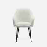 Boucle armchair with metal legs, 58x58x85cm - Shella Boucle - White Photo4