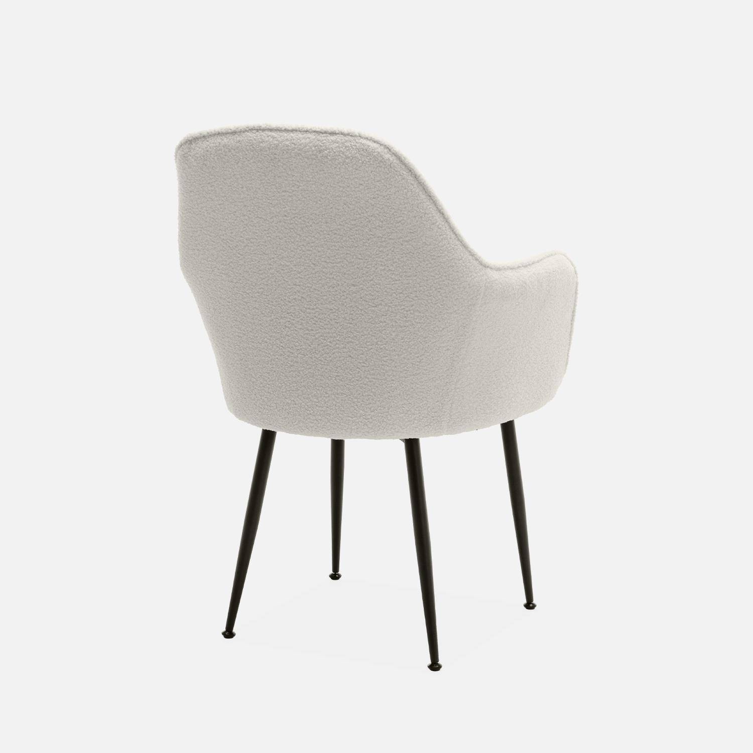 Boucle armchair with metal legs, 58x58x85cm - Shella Boucle - White,sweeek,Photo5