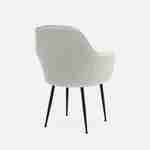 Boucle armchair with metal legs, 58x58x85cm - Shella Boucle - White Photo5