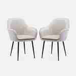 Set of 2 velvet armchairs with gilded metal legs, W58xD58xH85, off-white Photo3
