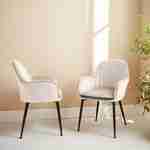 Set of 2 velvet armchairs with gilded metal legs, W58xD58xH85, off-white Photo1