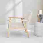 Scandi-style armchair, wooden frame, 64x69.5x73cm - Isak - Beige Photo2