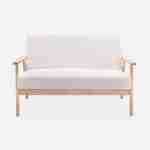 Scandi-style 2-seater boucle sofa, wooden frame, L114 x D69.5 x H73cm, white, Isak Photo4