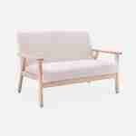 Scandi-style 2-seater boucle sofa, wooden frame, L114 x D69.5 x H73cm, white, Isak Photo3