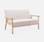 Scandi-style 2-seater sofa, wooden frame, 113x70.5x73cm, Beige | sweeek