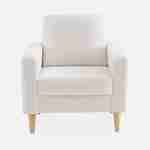 Scandi-style armchair with wooden legs - Bjorn - white boucle Photo4